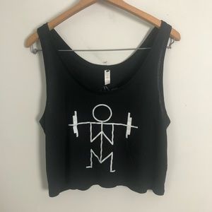 Weight lifting crop tank top